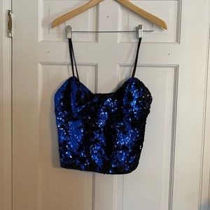 Adorable Sequin/Velvet Crop Top